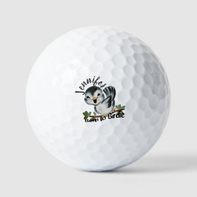 Pelotas De Golf Nacida en Birdie Regalo femenino personalizado (Anverso)