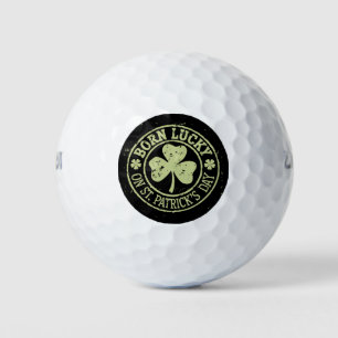 Pelotas De Golf Nacido Afortunado El Día De San Patricio Cumpleaño