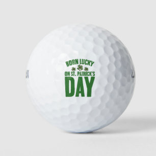 Pelotas De Golf Nacido con Suerte el Día de San Patricio Cumpleaño