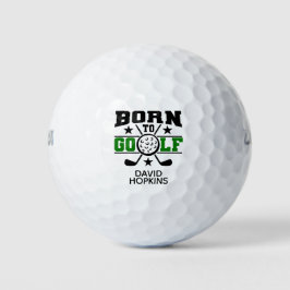 Pelotas De Golf Nacido para jugar al golf Monograma Verde