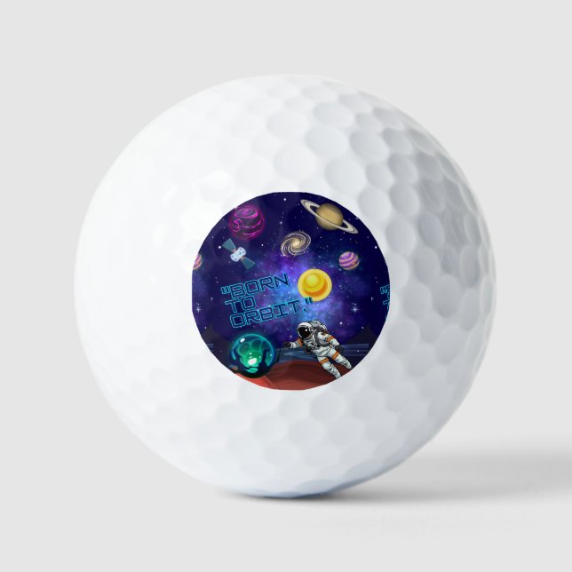 PELOTAS DE GOLF NACIDO PARA ORBITAR  (Anverso)