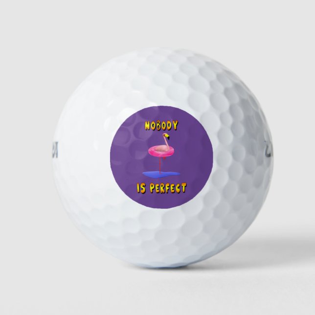 Pelotas De Golf Nadie es perfecto - flamingo con anillo de natació (Anverso)