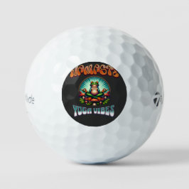 Pelotas De Golf Namaste Yoga Frog Psychedelic Retro Art