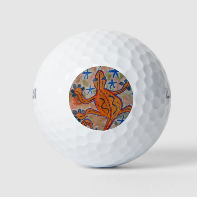 Pelotas De Golf Naranja Gecko (Anverso)
