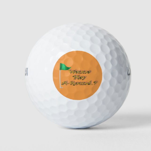 Pelotas De Golf Naranja Golf Juega Un Humor Divertido (Anverso)