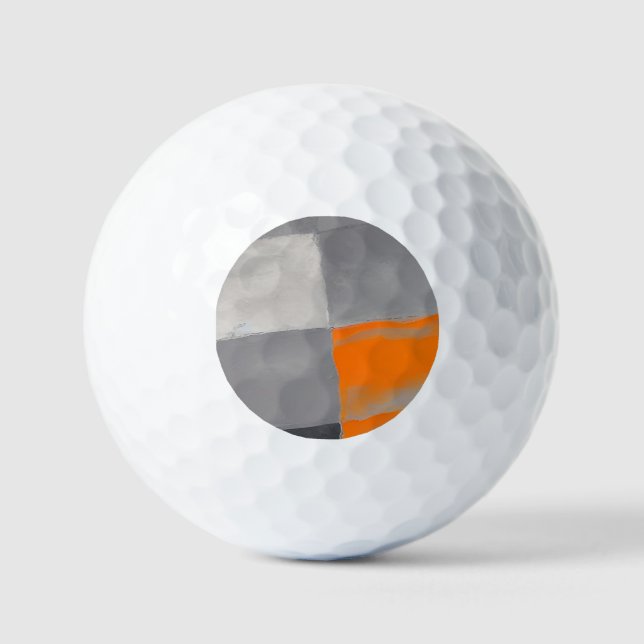 Pelotas De Golf Naranja Gray Plaid Checkered (Anverso)