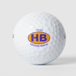 Pelotas De Golf Naranja Higgins Beach Oval Blue Personalizado