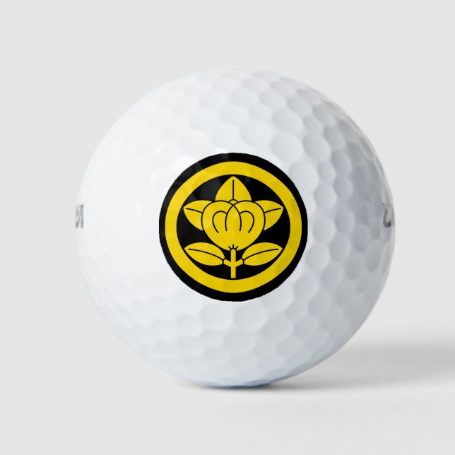 Pelotas De Golf Naranja mandarina en círculo (Anverso)