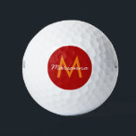 Pelotas De Golf Naranja Rojo Monograma moderno Nombre<br><div class="desc">Baloncesto de golf personalizado en colores brillantes clásicos rojos y naranjas con un moderno tipo de letra inicial y divertido nombre de guión o texto personalizado para un viaje al golf de un equipo de golf o fiesta de bodas. Si desea cambiar los tipos de letra o los colores, puede...</div>