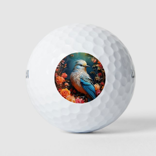Pelotas De Golf Naturaleza caprichosa Pájaro azul (Anverso)