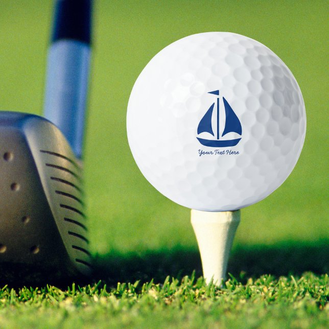 Pelotas De Golf Nautical Blue Sailboat preppy personalizado (Subido por el creador)