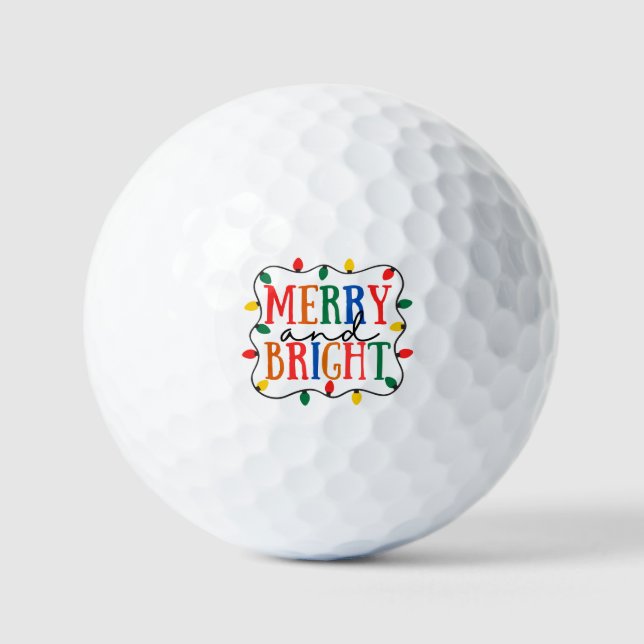 Pelotas De Golf Navidad Alegre y Brillante (Anverso)