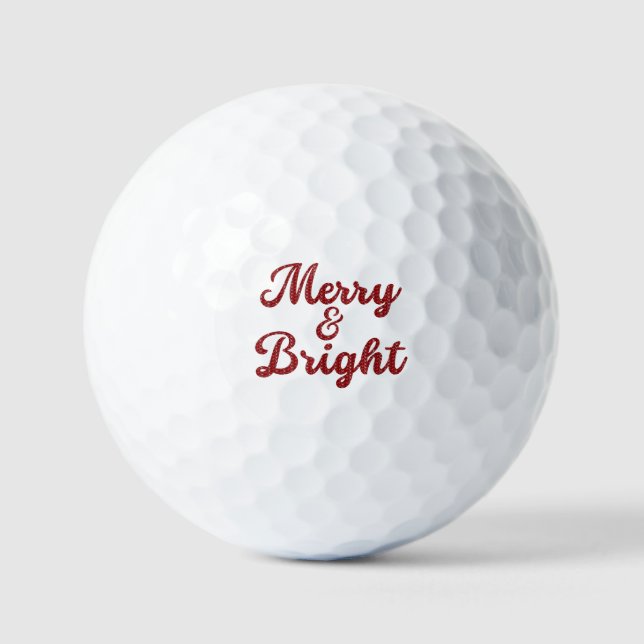 Pelotas De Golf Navidad Alegre y Brillante (Anverso)