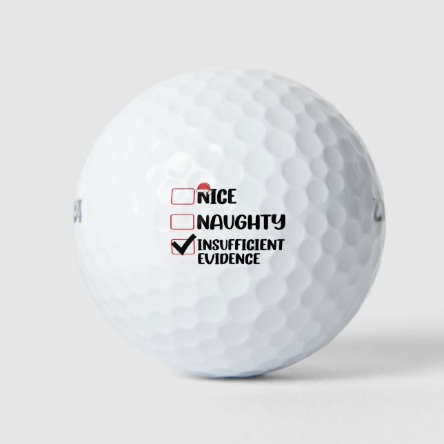 Pelotas De Golf Navidad Bueno Malo Evidencia Insuficiente  (Anverso)