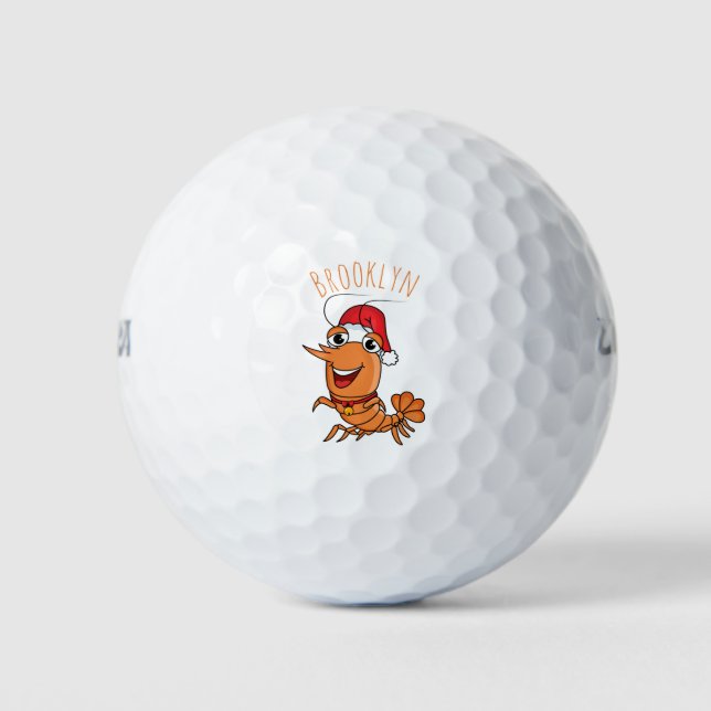 Pelotas De Golf Navidades alegres, camarones, personalizado ilustr (Anverso)