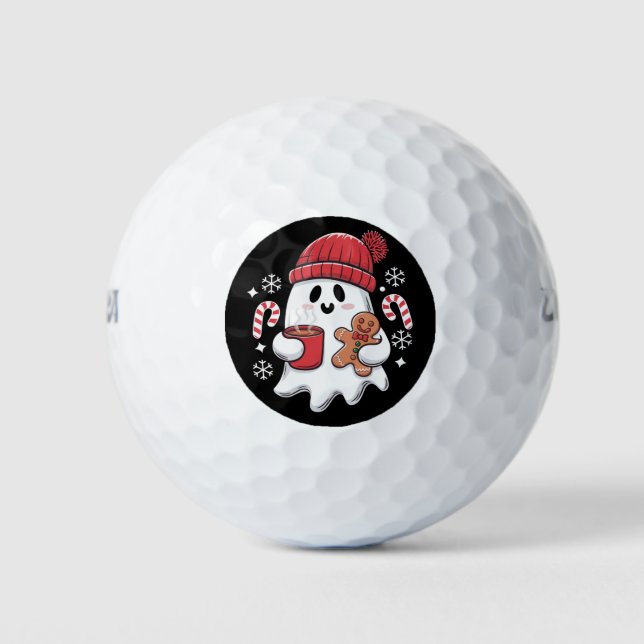 Pelotas De Golf Navidades cortan café con hielo fantasma retro de  (Anverso)