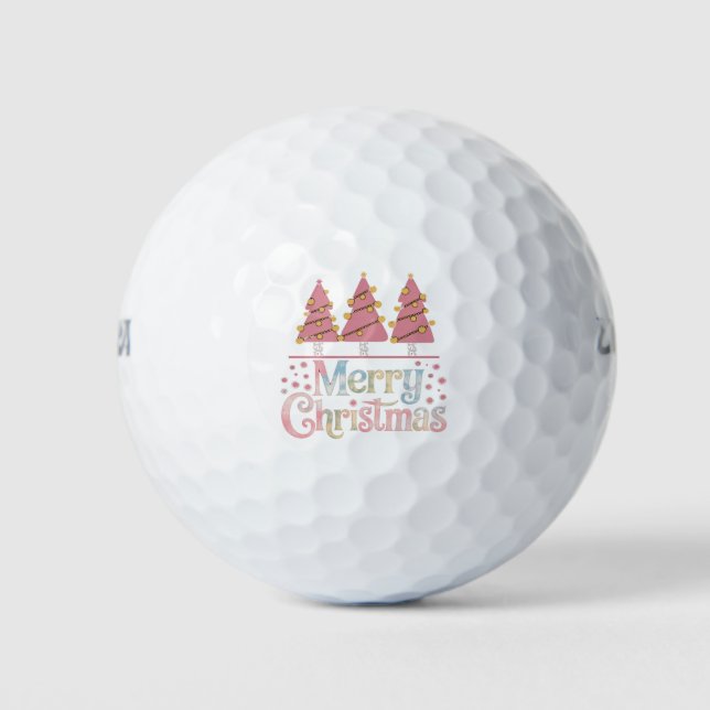 Pelotas De Golf Navidades de árbol rosa Chica de invierno de vacac (Anverso)