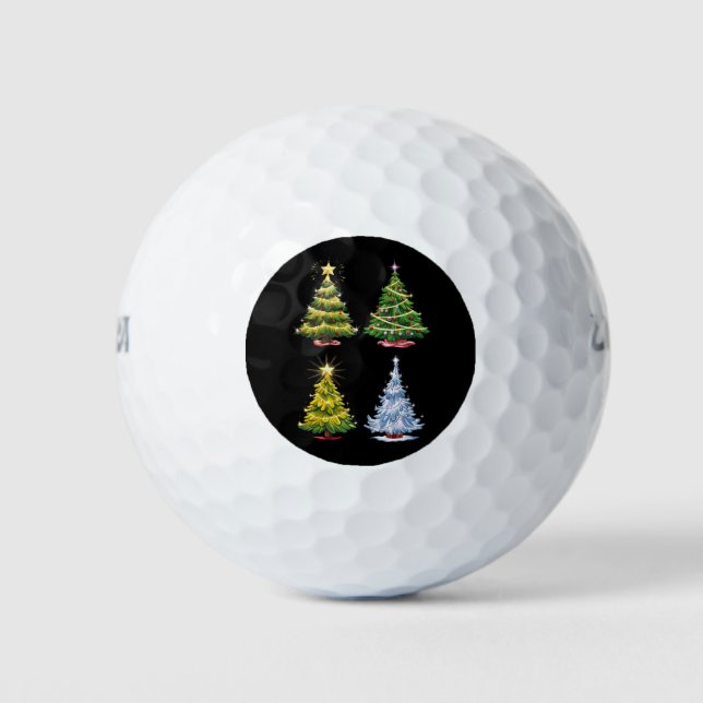 Pelotas De Golf Navidades de árbol verde feriado invierno (Anverso)
