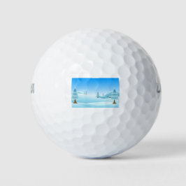 Pelotas De Golf Navidades de árboles paisajistas de invierno con n