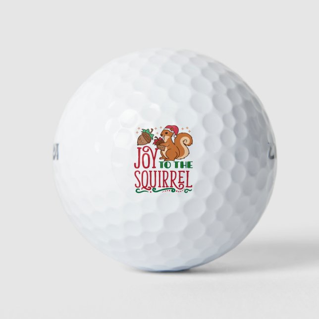 Pelotas De Golf Navidades de ardilla disfrutan con la ardilla (Anverso)