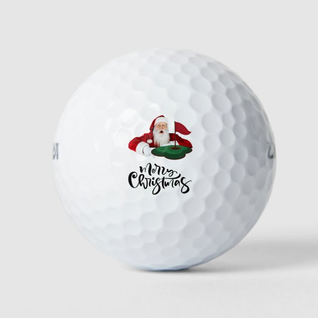 Pelotas De Golf Navidades de golf con Santa Claus (Anverso)
