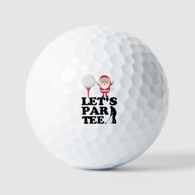 Pelotas De Golf Navidades de golf Par Tee con Santa Claus Golfer (Anverso)