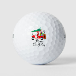 Pelotas De Golf Navidades de golf Santa Claus viajando en carrito 