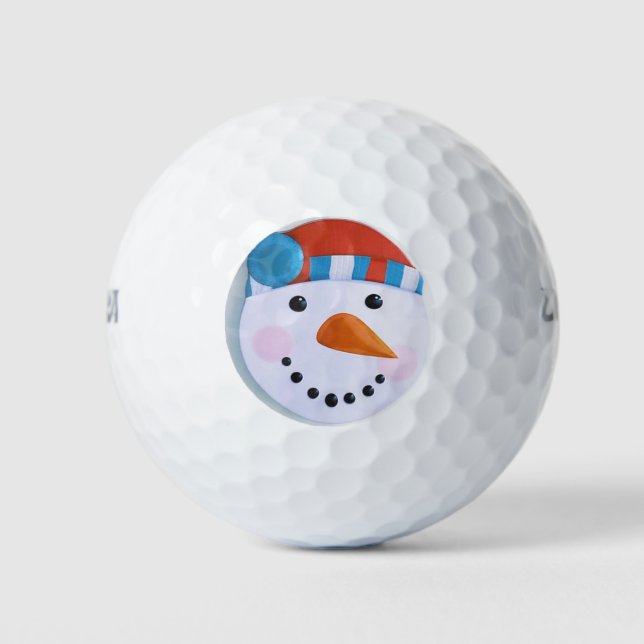 Pelotas De Golf Navidades de invierno Snowman Carrot Nose (Anverso)