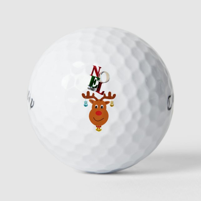 Pelotas De Golf Navidades de Noel Deer Bells Bauble Rudolf Snowfla (Anverso)