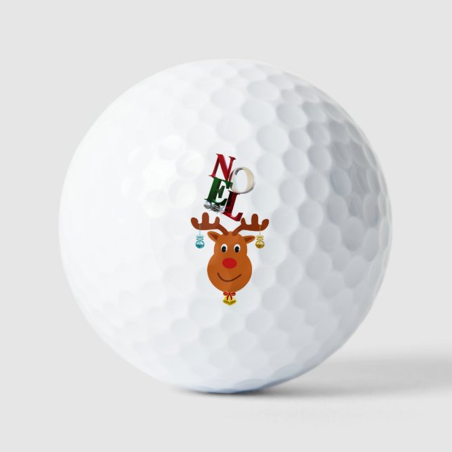 Pelotas De Golf Navidades de Noel Deer Bells Bauble Rudolf Snowfla (Anverso)