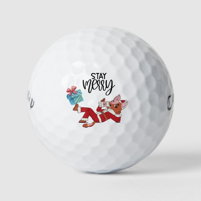 Pelotas De Golf Navidades de Santa Claus se quedan con el golf (Anverso)
