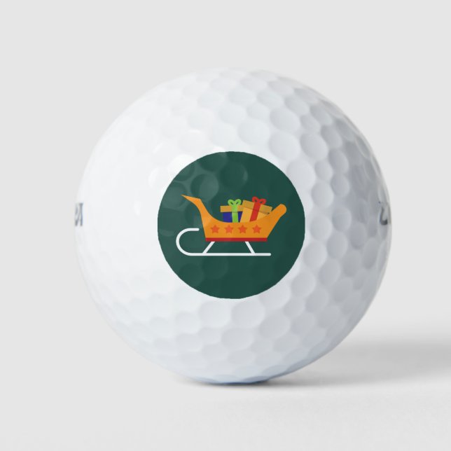 Pelotas De Golf Navidades de Santa Sleigh Golf Balls (Anverso)