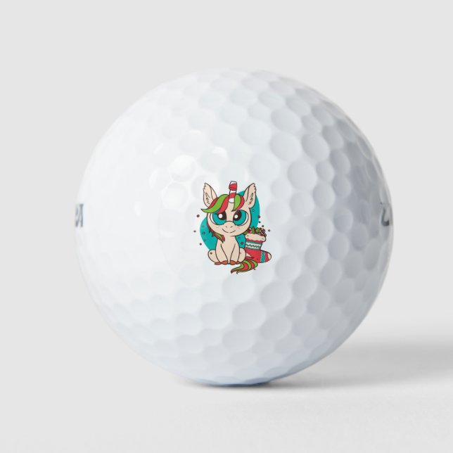 Pelotas De Golf Navidades de Unicornio (Anverso)