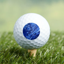 Pelotas De Golf Navidades del Blue Winter Snowflakes