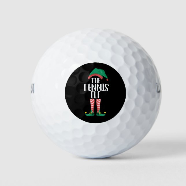 Pelotas De Golf Navidades del grupo familiar Tennis Elf Matching (Anverso)
