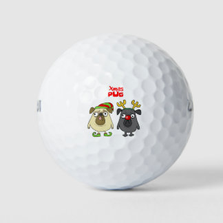 Pelotas De Golf Navidades divertidos de Navidad Pug Pugs Elf Santa
