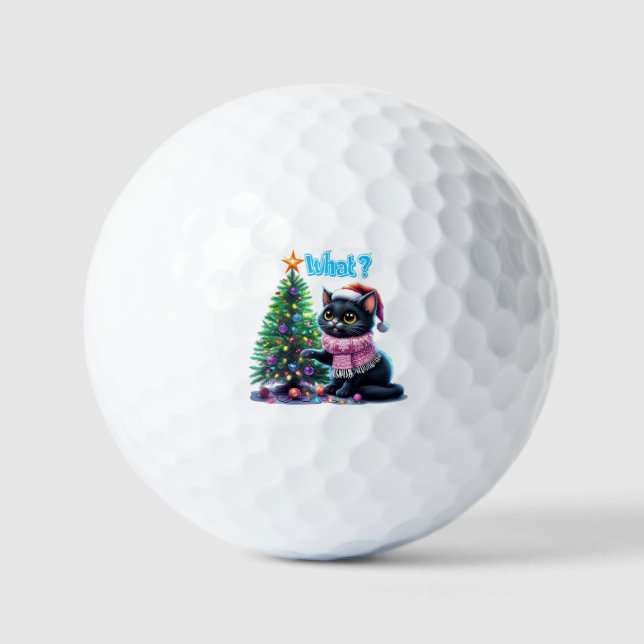 Pelotas De Golf Navidades divertidos gatitos ¿qué pasa con el Pega (Anverso)