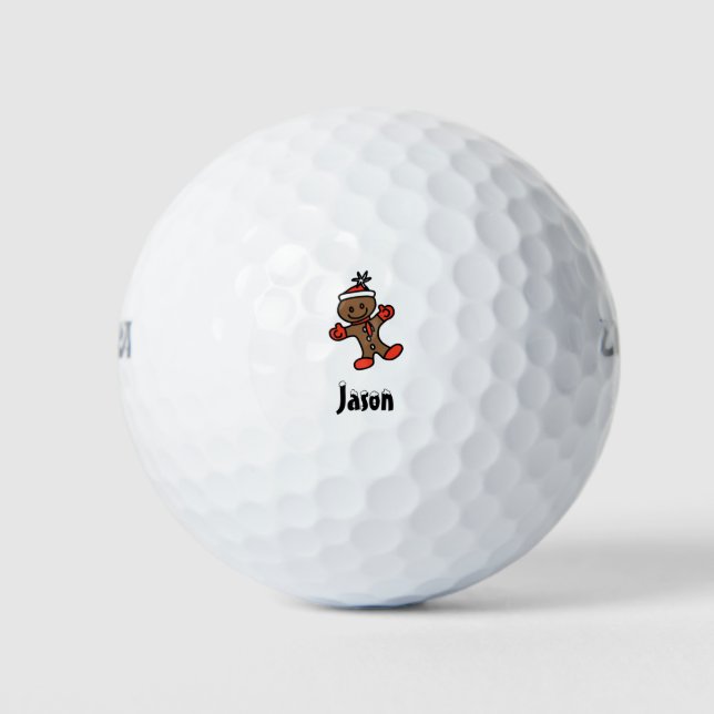 Pelotas De Golf Navidades Gingerbread Man Golf Balls (Anverso)