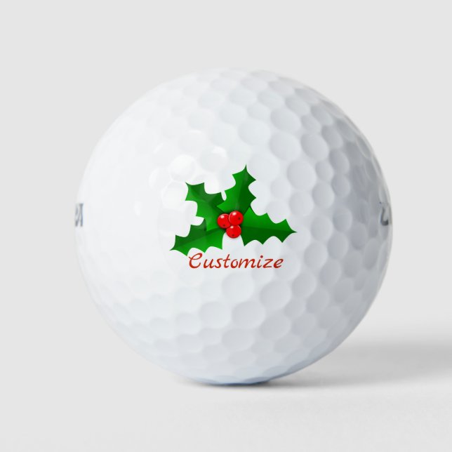 Pelotas De Golf Navidades Green y red holly Thunder_Cove (Anverso)