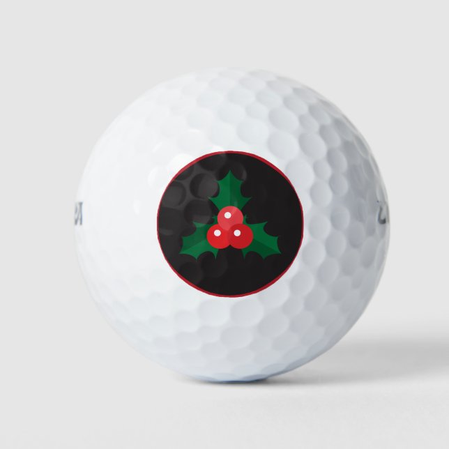 Pelotas De Golf Navidades Holly y Berries Golf Balls (Anverso)