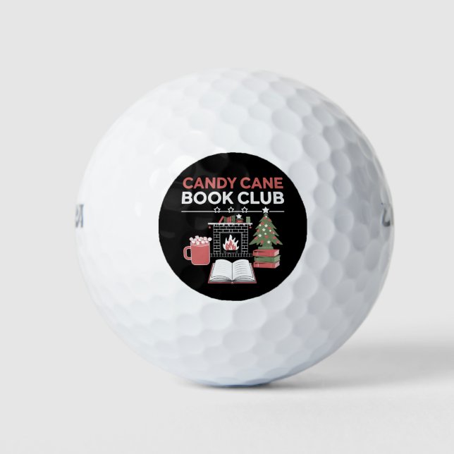 Pelotas De Golf Navidades libreros Candy Cane Book Club Bookish (Anverso)