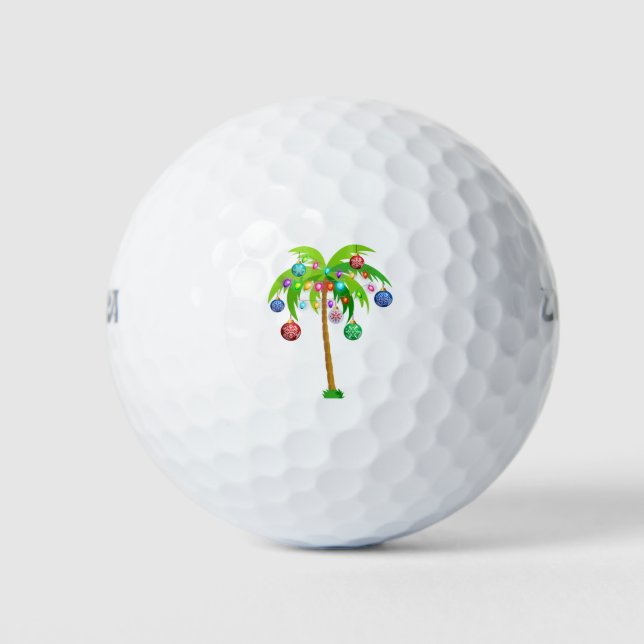 Pelotas De Golf Navidades luces palmera hawaii playa tropical x (Anverso)