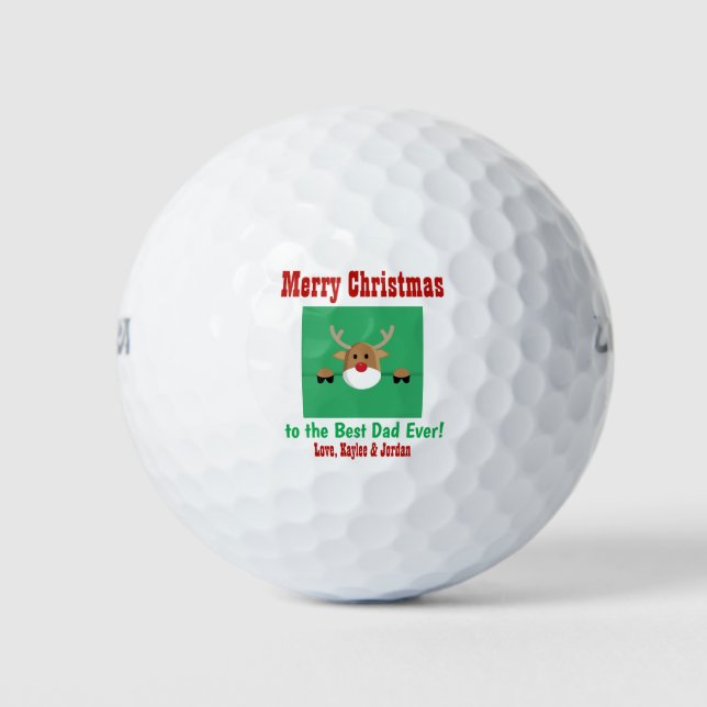 Pelotas De Golf Navidades Mejor Papá Nunca Los Niños Nombran A Los (Anverso)