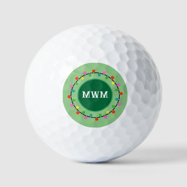 Pelotas De Golf Navidades Monogramas personalizados Luces Ball de  (Anverso)