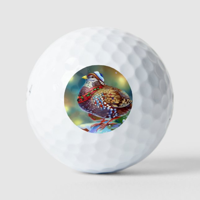 Pelotas De Golf Navidades Partridge (4) (Anverso)