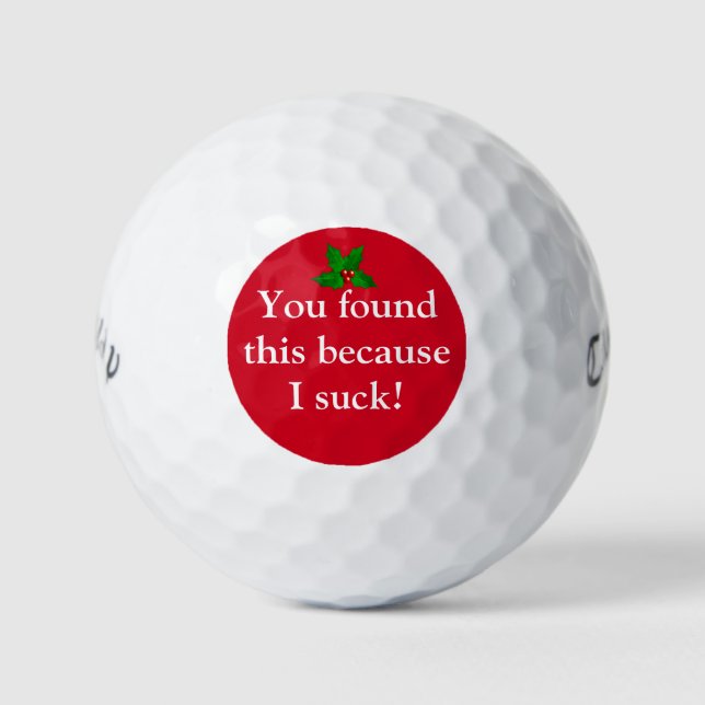 Pelotas De Golf Navidades rojos divertidos que yo suck (Anverso)