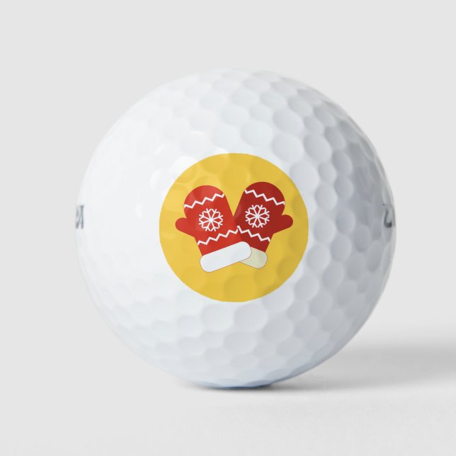 Pelotas De Golf Navidades rojos Mittens Golf Balls (Anverso)