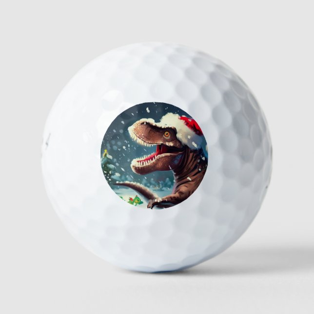 Pelotas De Golf Navidades T-Rex (3) (Anverso)