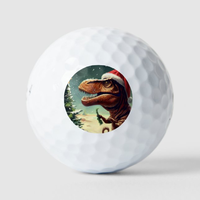 Pelotas De Golf Navidades T-Rex (4) (Anverso)