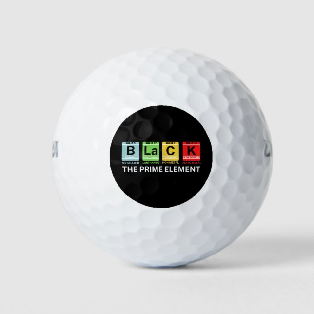 Pelotas De Golf Negro El Primer Elemento Historia Negra (Anverso)
